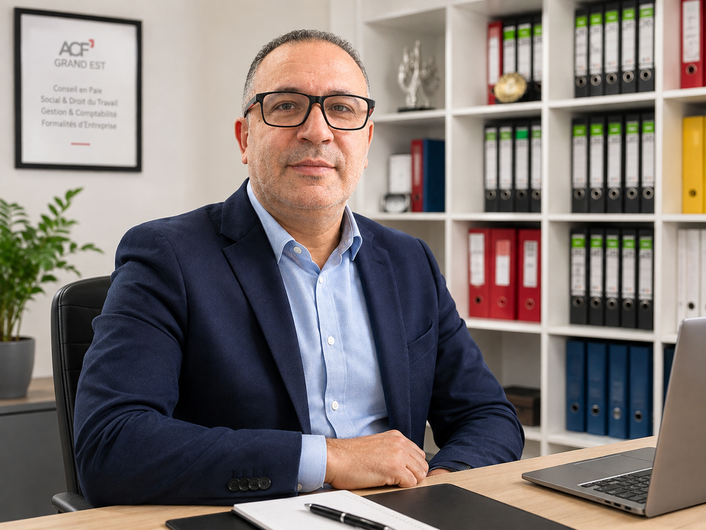 Dirigeant d’ACF GRAND EST dans son cabinet à Schiltigheim